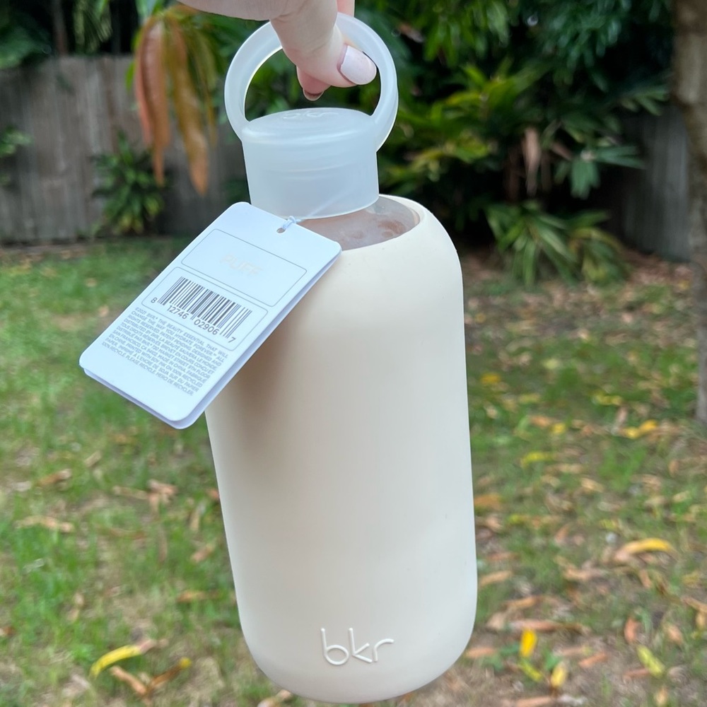 bkr Puff 1L Glass Water Bottle Neutral BNWT